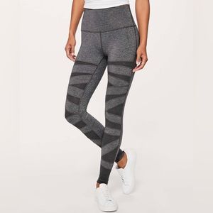 Lululemon Wunder Under Leggings Special Edition Tech Mesh 28" Heathered Black